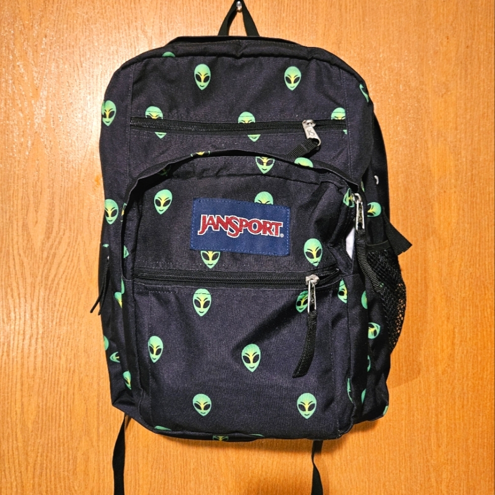 Jansport XL Three Pocket Backpack Aliens Space Back to School